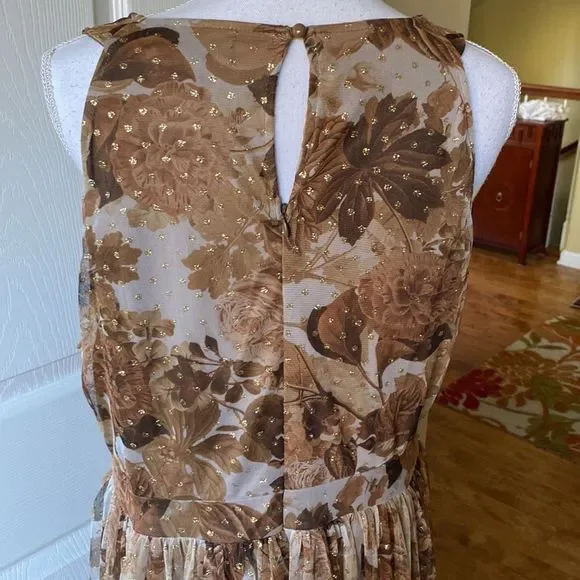 Candalite Gold Brown Tan Maxi Dress XL - Picture 5 of 9